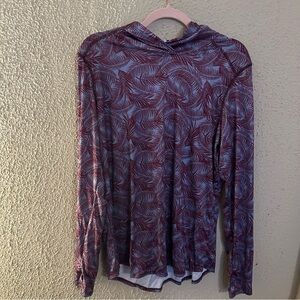 World Wide Sportsman Ladies Angler Long Sleeve Hoodie Amaranth Palms Size Lg